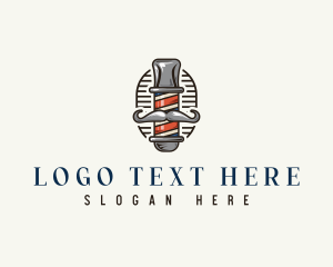 Trim - Mustache Grooming Barber logo design