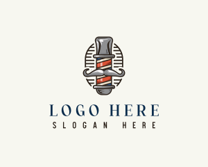 Mustache Grooming Barber Logo