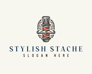 Mustache Grooming Barber logo design