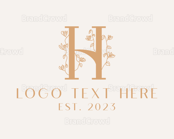 Flower Vine Letter H Logo