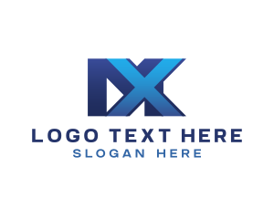 Blue - Startup Letter MX Monogram logo design