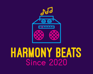 Tune - Neon Retro Music Player logo design