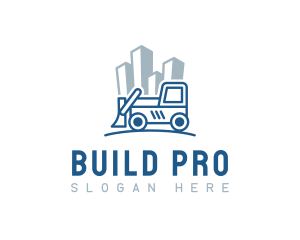 Bulldozer Building Construction logo design