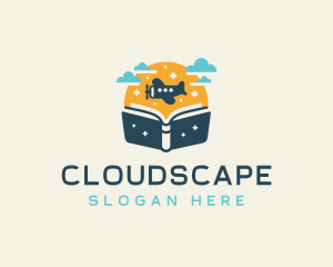 Clouds - Flying Airplane Book logo design