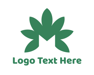 Vice - Green Cannabis M logo design