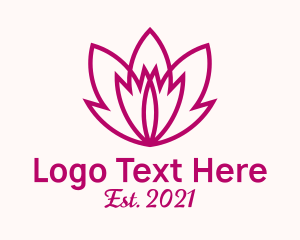 Flower Garden - Pink Lotus Leaf logo design