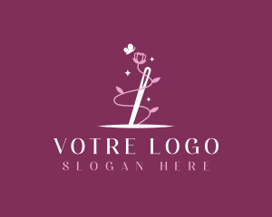 Embroidery - Floral Needle Sewing logo design