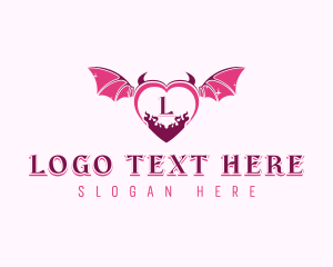 Wings - Naughty Devil Heart logo design