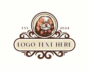 Dog Gentleman - Vintage Dog Bowtie logo design