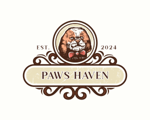 Vintage Dog Bowtie logo design