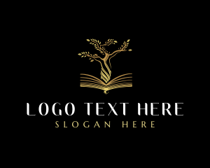 Library - Elegant Tree  Book logo design