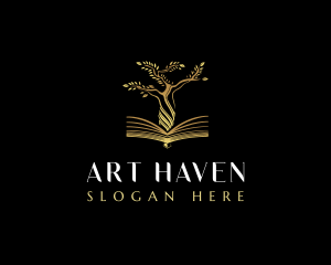 Elegant Tree  Book logo design