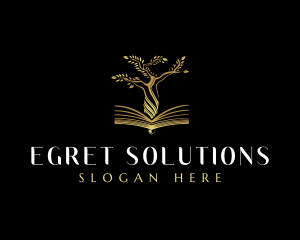 Elegant Tree  Book logo design