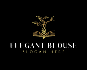 Elegant Tree  Book logo design