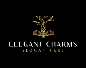 Elegant Tree  Book logo design