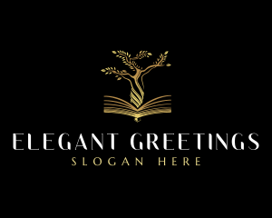 Elegant Tree  Book logo design