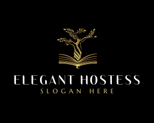 Elegant Tree  Book logo design