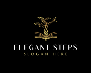 Elegant Tree  Book logo design