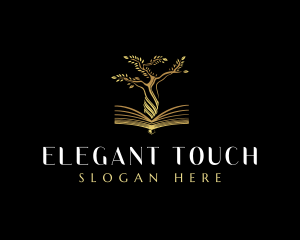 Elegant Tree  Book logo design