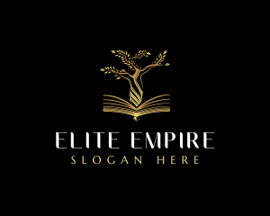 Elegant Tree  Book logo design