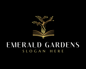 Elegant Tree  Book logo design