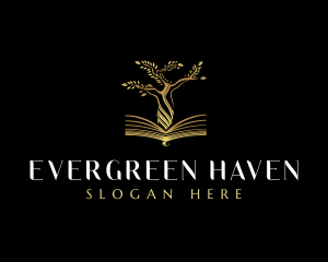 Elegant Tree  Book logo design