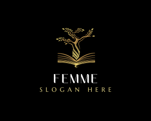 Elegant Tree  Book logo design