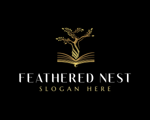 Elegant Tree  Book logo design