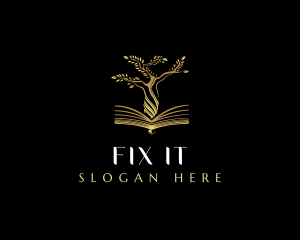 Elegant Tree  Book logo design