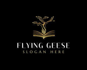 Elegant Tree  Book logo design