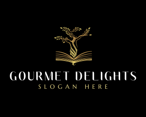 Elegant Tree  Book logo design