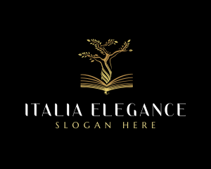 Elegant Tree  Book logo design