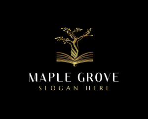 Elegant Tree  Book logo design