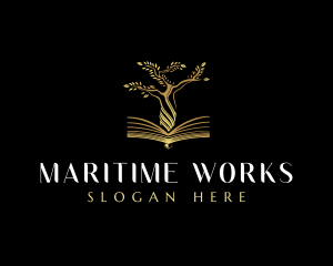 Elegant Tree  Book logo design