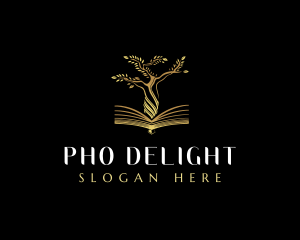 Elegant Tree  Book logo design