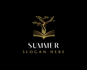 Elegant Tree  Book logo design