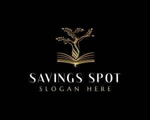 Elegant Tree  Book logo design