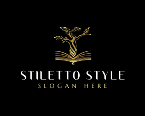 Elegant Tree  Book logo design