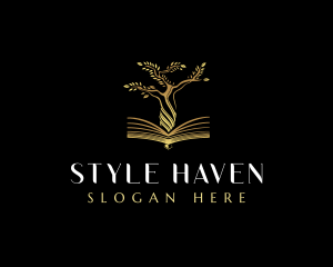 Elegant Tree  Book logo design