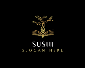 Elegant Tree  Book logo design