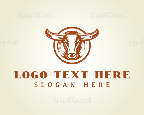 Cattle Bull Horns Logo