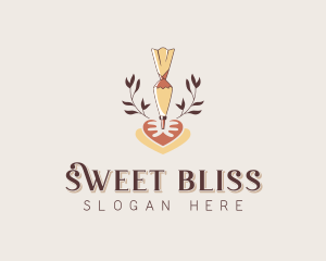 Baker Piping Bag Dessert logo design