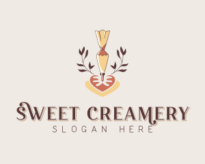 Baker Piping Bag Dessert logo design