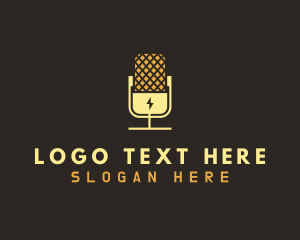 Vlog - Mic Podcast Radio logo design