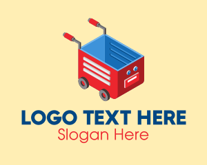 Kindergarten - Isometric Toy Cart logo design