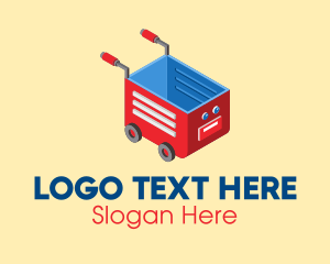 Online Shopping - Isometric Toy Cart logo design