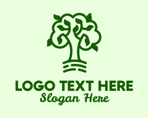 Woods - Natural Green Tree logo design