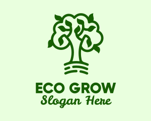 Natural Green Tree logo design