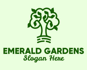 Natural Green Tree logo design