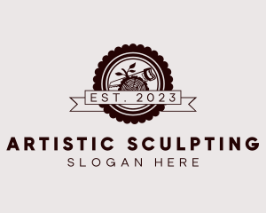 Sculpting - Woodcutting Lumber Badge logo design